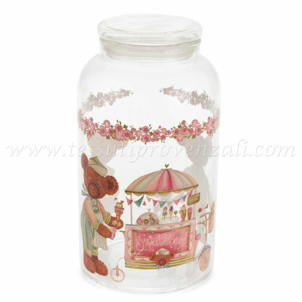 Barattolo vetro borosilicato serie Sweet Bear Nuvole di Stoffa h. 22 cm