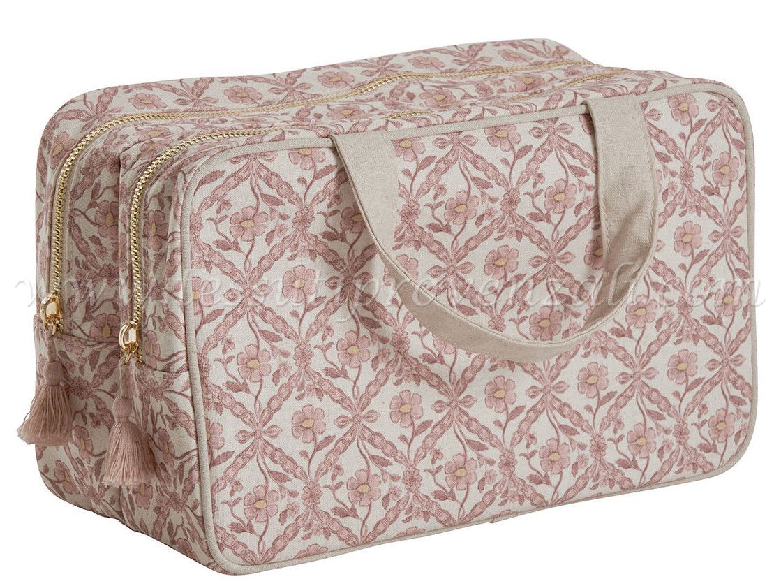 Beauty case doppio Mathilde M. serie Entrelacs Fleuri cm.28x18x14 h.