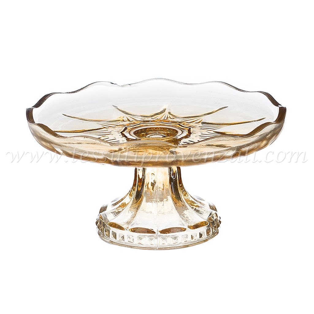 Blanc Mariclo alzatina in vetro serie Vent du Sud cm.17x15 h. colore ocra