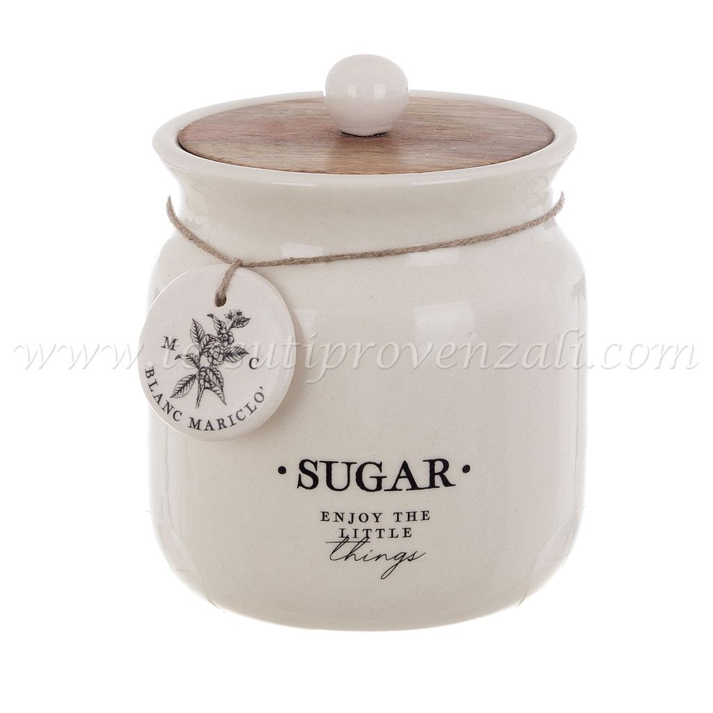 Blanc Mariclo barattolo in ceramica serie La Dispensa cm.11x15 h.- scritta Sugar