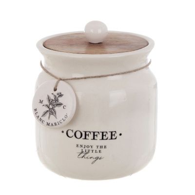 Blanc Mariclo barattolo in ceramica serie La Dispensa cm.11x15 h.- scritta Coffee