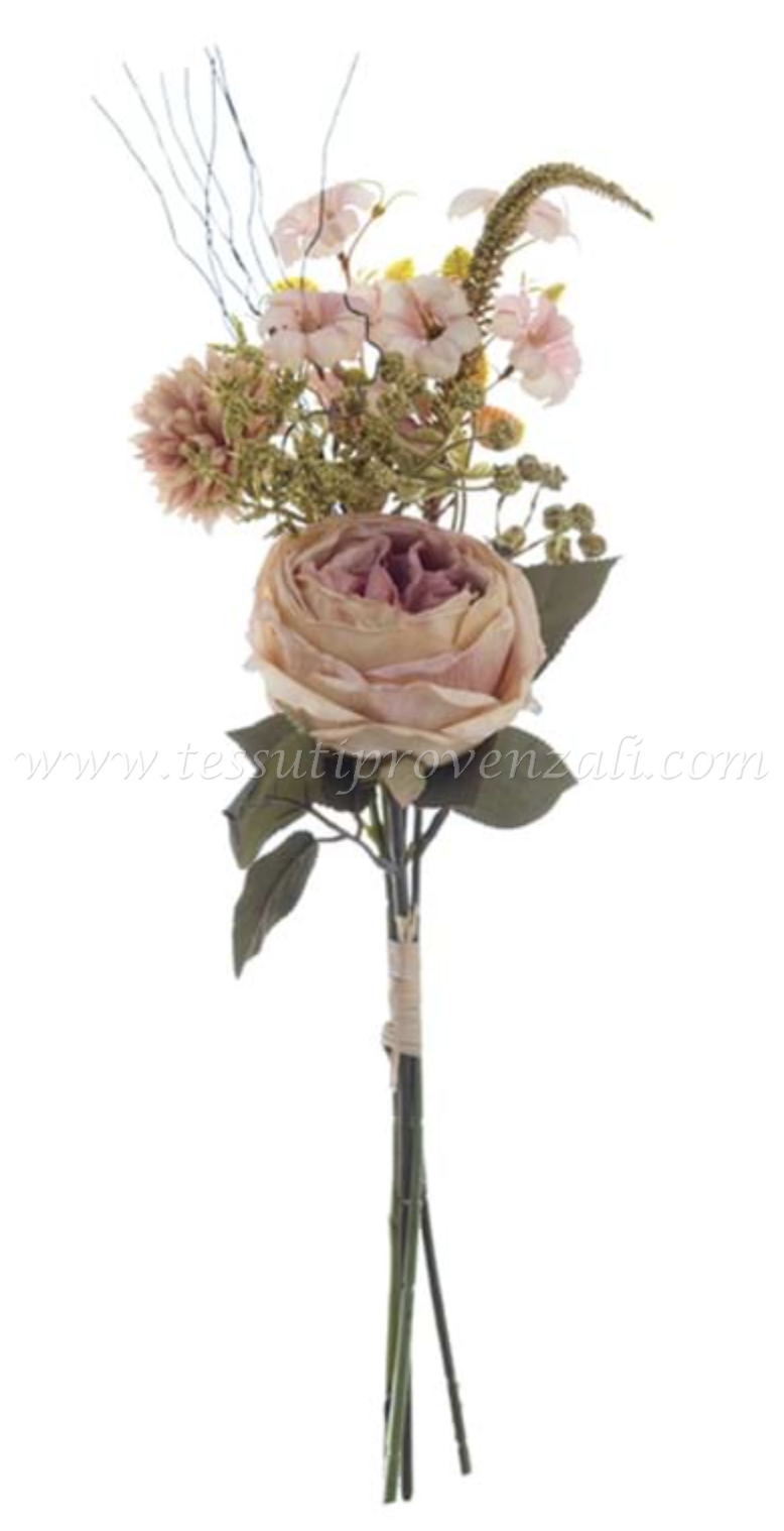 Blanc Mariclo bouquet peonia e fiori di campo serie Florilegio variante rosa antico h.40 cm