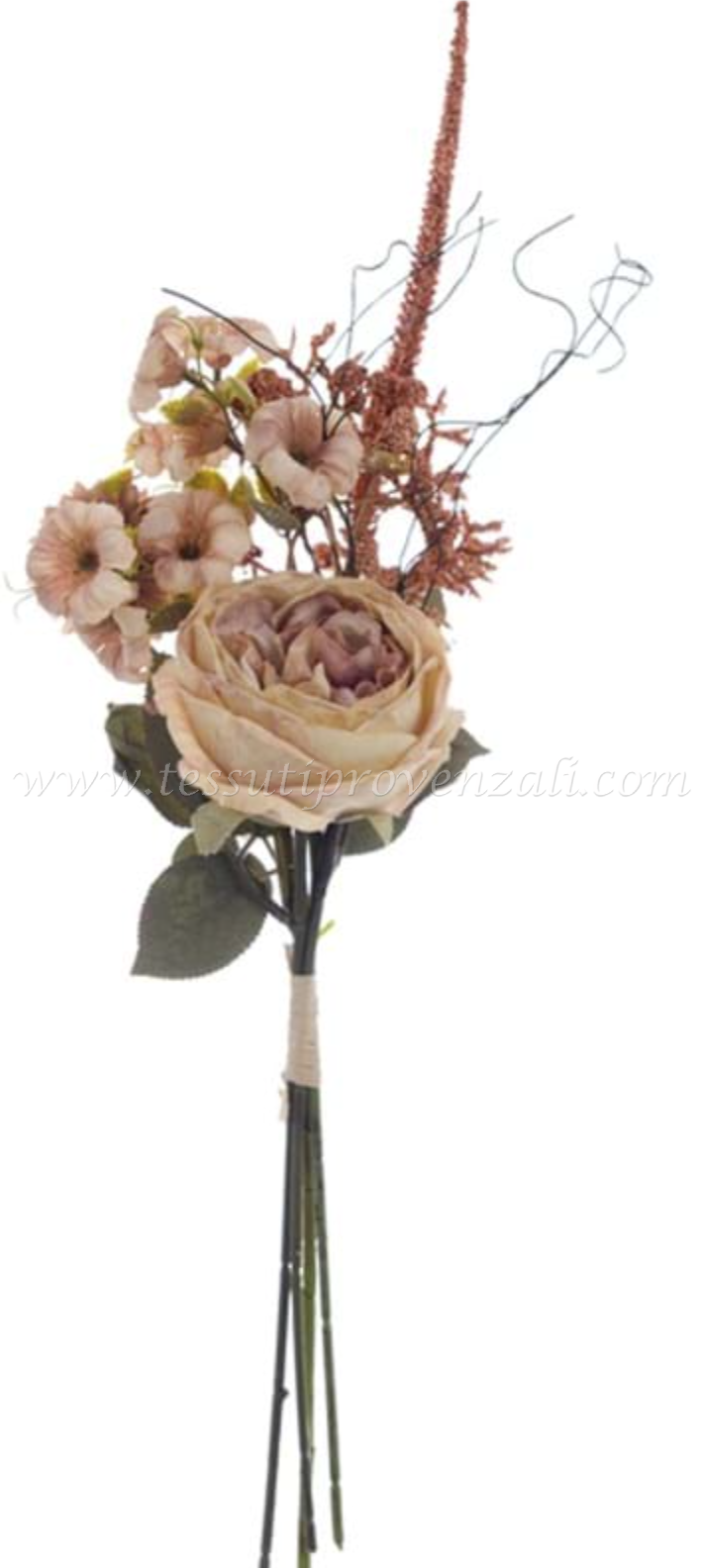 Blanc Mariclo bouquet peonia e fiori di campo serie Florilegio variante cipria vintage h.40 cm