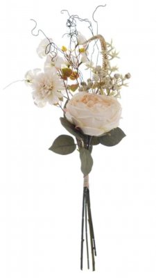 Blanc Mariclo bouquet peonia e fiori di campo serie Florilegio variante avorio h.40 cm