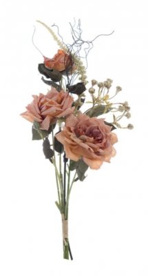 Blanc Mariclo bouquet rose serie Florilegio variante albicocca vintage h.40 cm