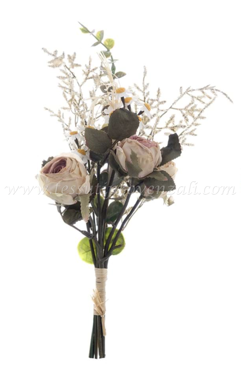 Blanc Mariclo bouquet rose serie Florilegio variante avorio antico h. 38 cm