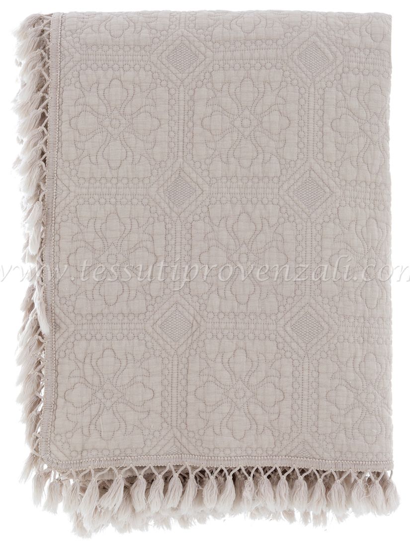 Blanc Mariclo boutis matrimoniale in cotone serie Le Nappe colore beige