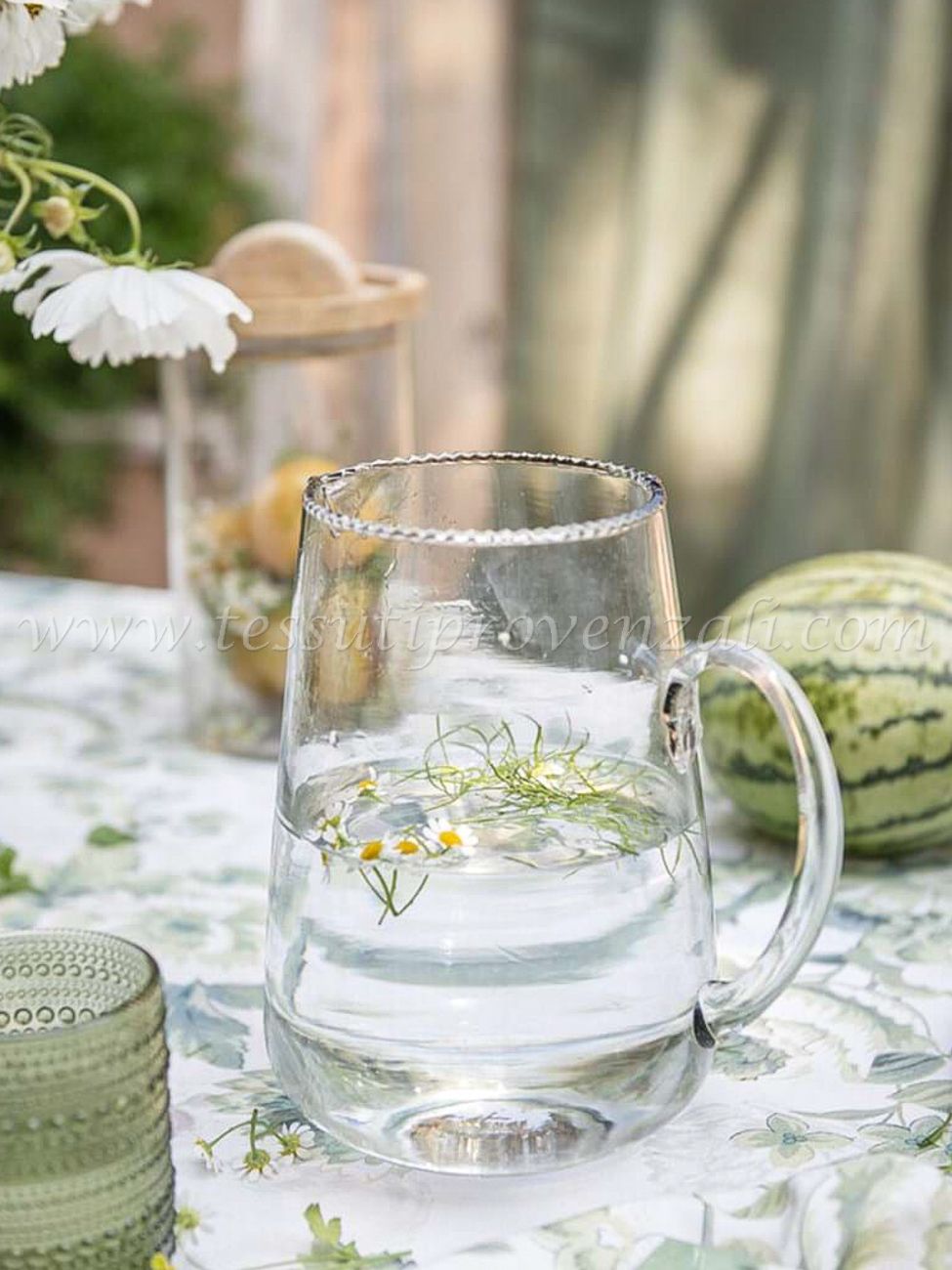 Blanc Mariclo caraffa in vetro serie Erbario d'arte 