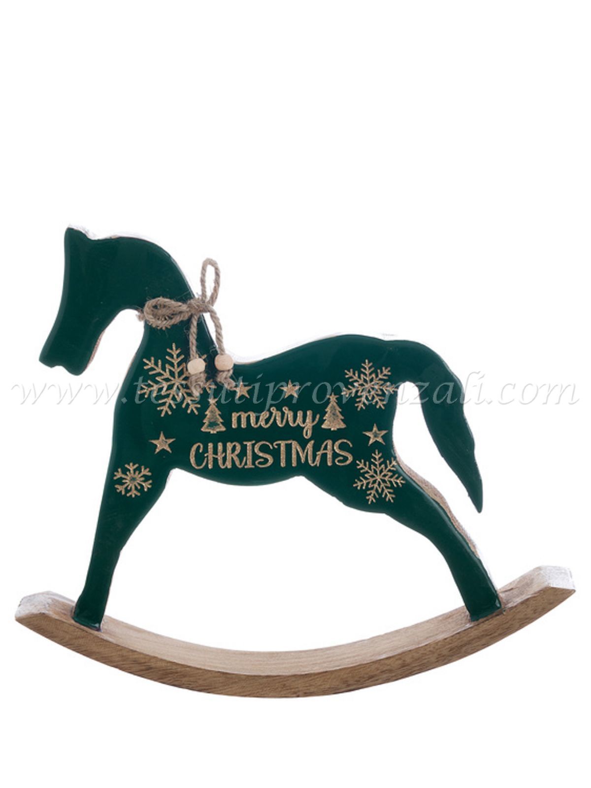 Blanc Mariclo cavallo a dondolo in legno serie Rifugio Segreto misura grande cm.31x25 h.