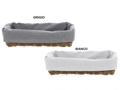 Blanc Mariclo cestino in seagrass serie Intrecci colore grigio cm.38x16