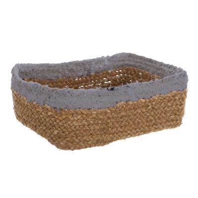 Blanc Mariclo cestino porta pane in seagrass serie Intrecci colore grigio