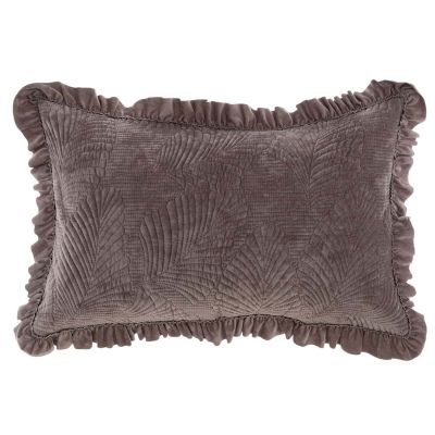Blanc Mariclo coppia copri guanciali in velluto con volant serie Foliage Velvet colore beige intenso