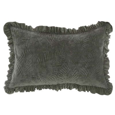 Blanc Mariclo coppia copri guanciali in velluto con volant serie Foliage Velvet colore verde scuro