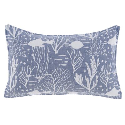Blanc Mariclo coppia copriguanciali con decori marini serie Les Poissons