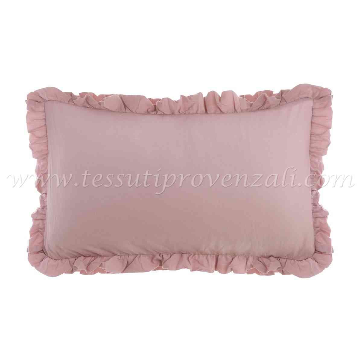 Blanc Mariclo coppia copriguanciali con gala serie Acquarello colore rosa