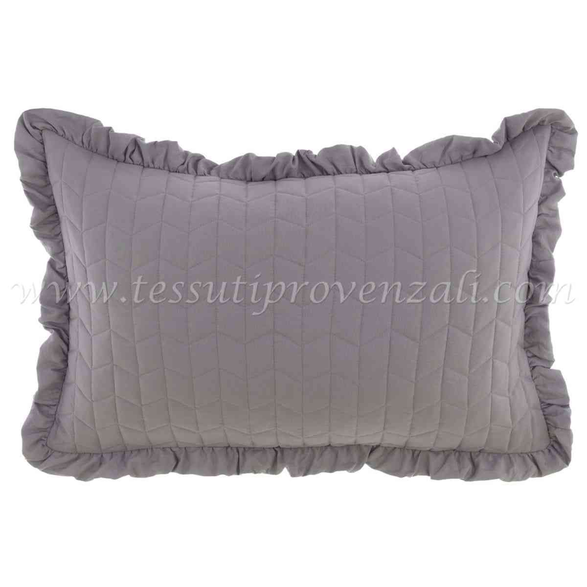 Blanc Mariclo coppia copriguanciali serie Diamante colore grigio tortora