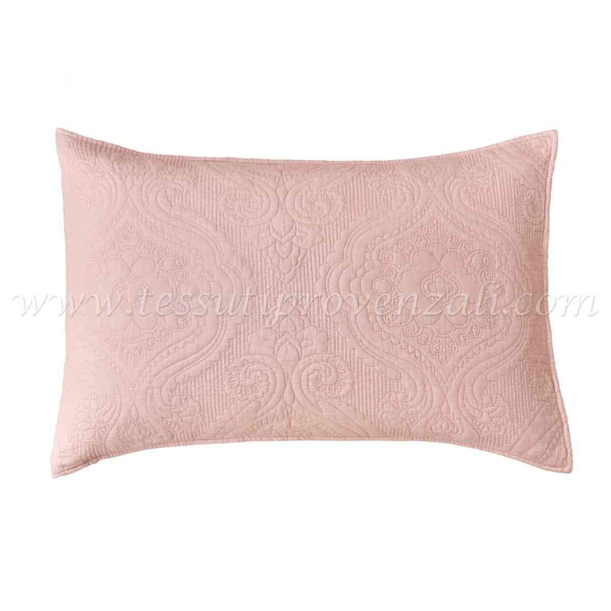 Blanc Mariclo coppia copriguanciali serie Ricamo di cotone colore rosa