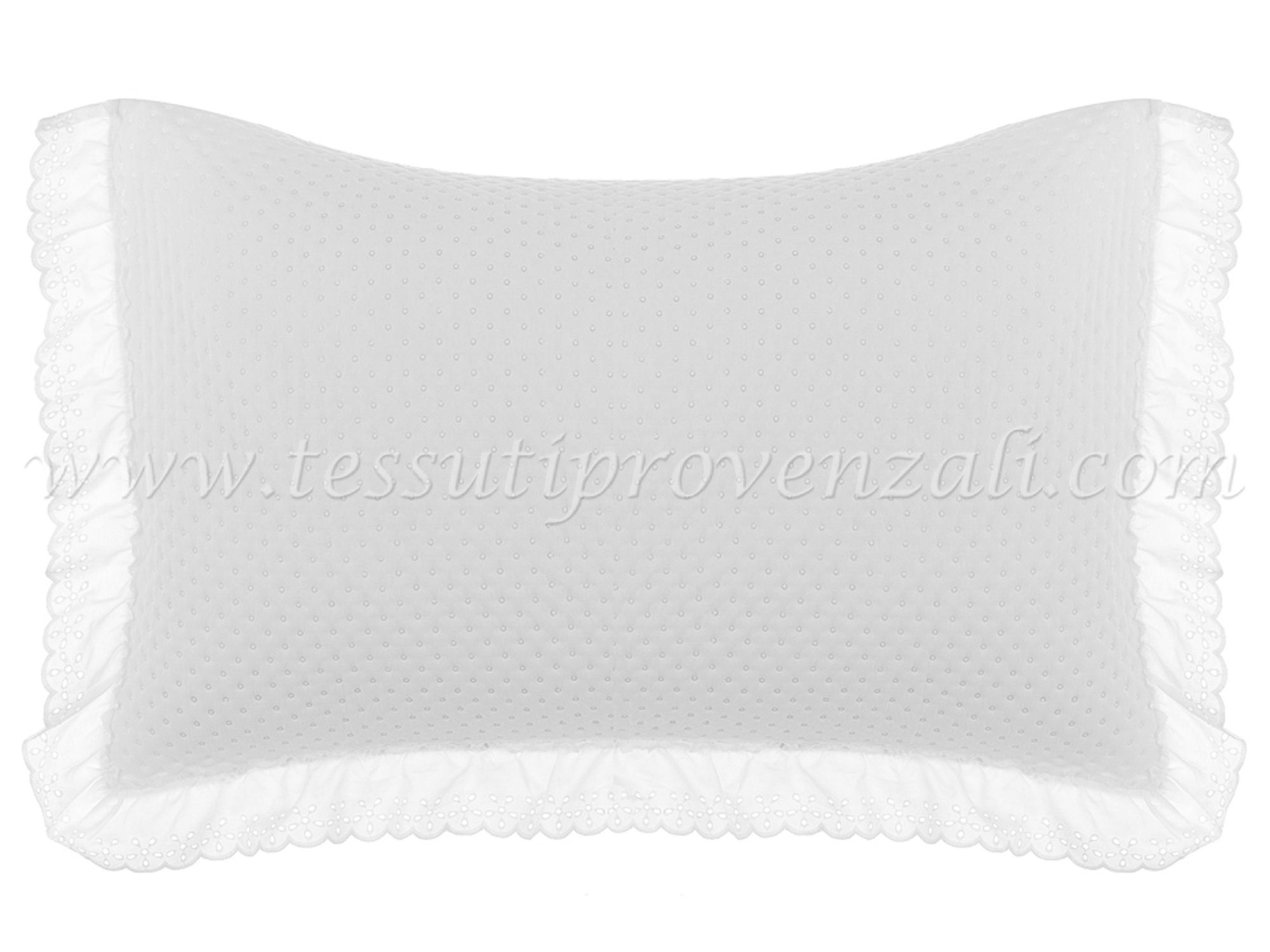 Blanc Mariclo' coppia copriguanciali serie Tutu con volant pizzo sangallo colore bianco