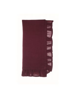 Blanc Mariclo' coppia di tovaglioli in misto lino con galetta cm.45x45 colore bordeaux