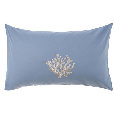 Blanc Mariclo coppia federe corallo serie La Mer Onirique colore celeste