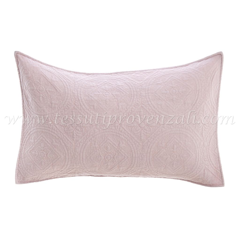 Blanc Mariclo coppia federe cotone trapuntato serie Cristallo di Rocca colore rosa