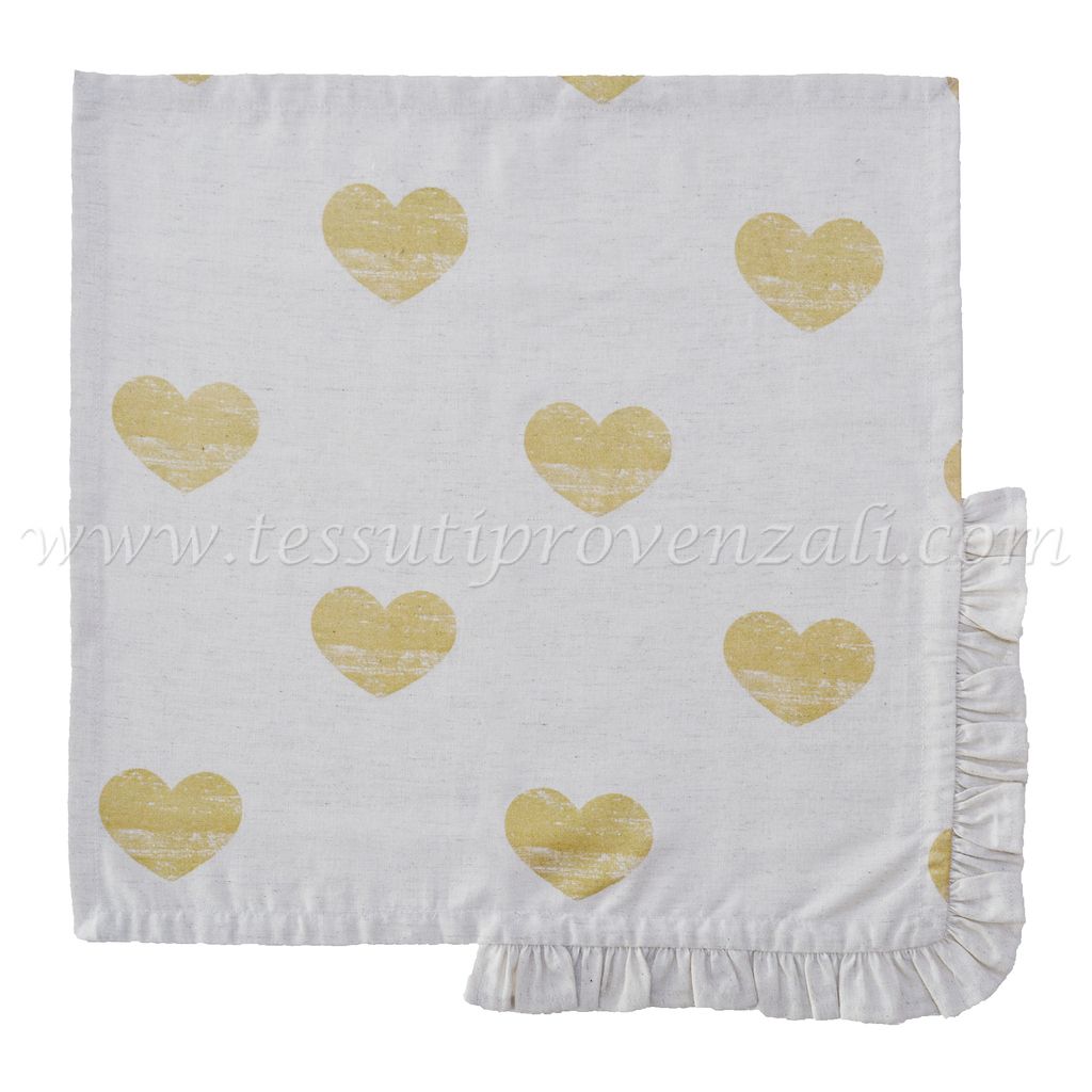 Blanc Mariclo coppia tovaglioli in cotone serie Cuori Elite