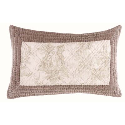 Blanc Mariclo copri guanciale toile jouy bordo velluto serie Vintage Velvet tortora