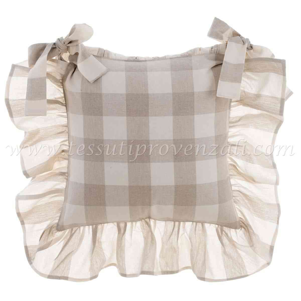 Blanc Mariclo copricuscino per sedia serie Bolgheri colore beige e naturale