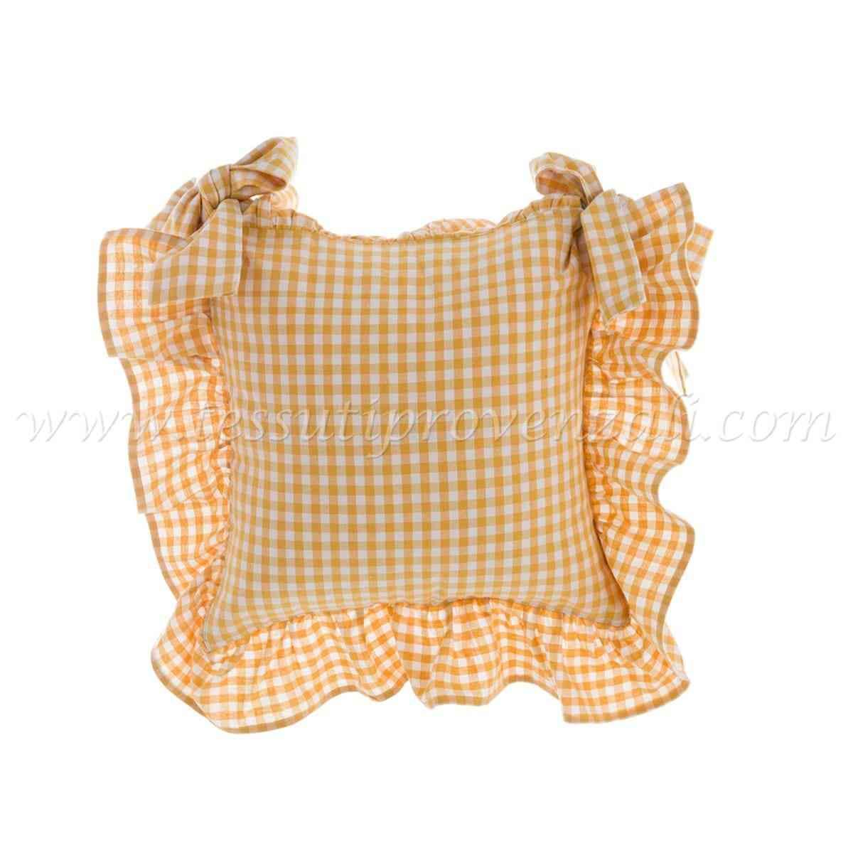 Blanc Mariclo copricuscino sedia serie Osteria Chic variante vichy giallo