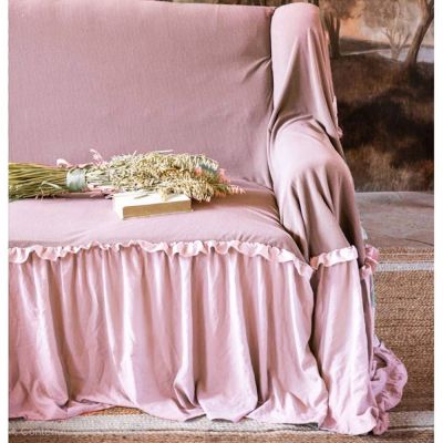 Blanc Mariclo copridivano con gala cm. 280x160 + 50 altezza gala colore rosa
