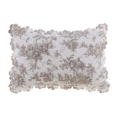 Blanc Mariclo copriguanciale boutis Toile de Jouy shabby chic