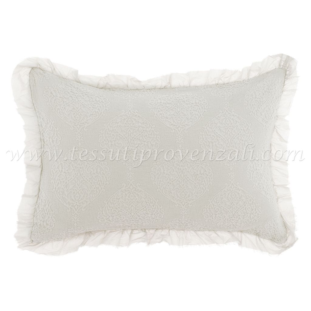 Blanc Mariclo copriguanciale jacquard in cotone serie Damasco colore bianco