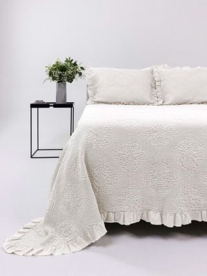 Blanc Mariclo copriletto matrimoniale in cotone serie Damasco bianco alta qualità
