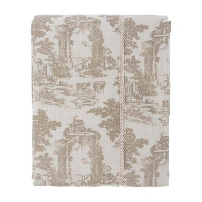 Blanc Mariclo copriletto matrimoniale nido d'ape serie Terra e Toile colore beige