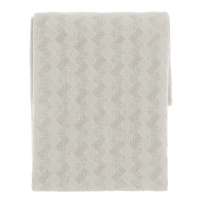 Blanc Mariclo copriletto matrimoniale puro cotone serie Mosaico colore panna alta qualità 