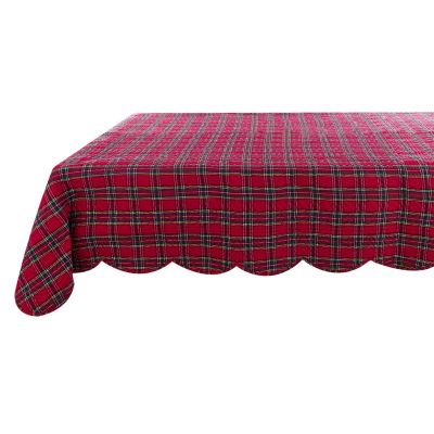 Blanc Mariclo copritavolo boutis trapuntato tartan serie Carmen quadrato cm. 160x160