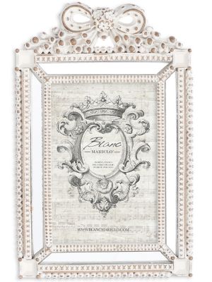 Blanc Mariclo cornice portafoto con specchi serie Sentimento shabby chic cm.17x26 h.
