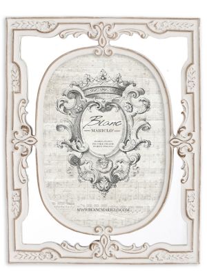 Blanc Mariclo cornice portafoto con specchi serie Sentimento shabby chic cm.19x24 h.