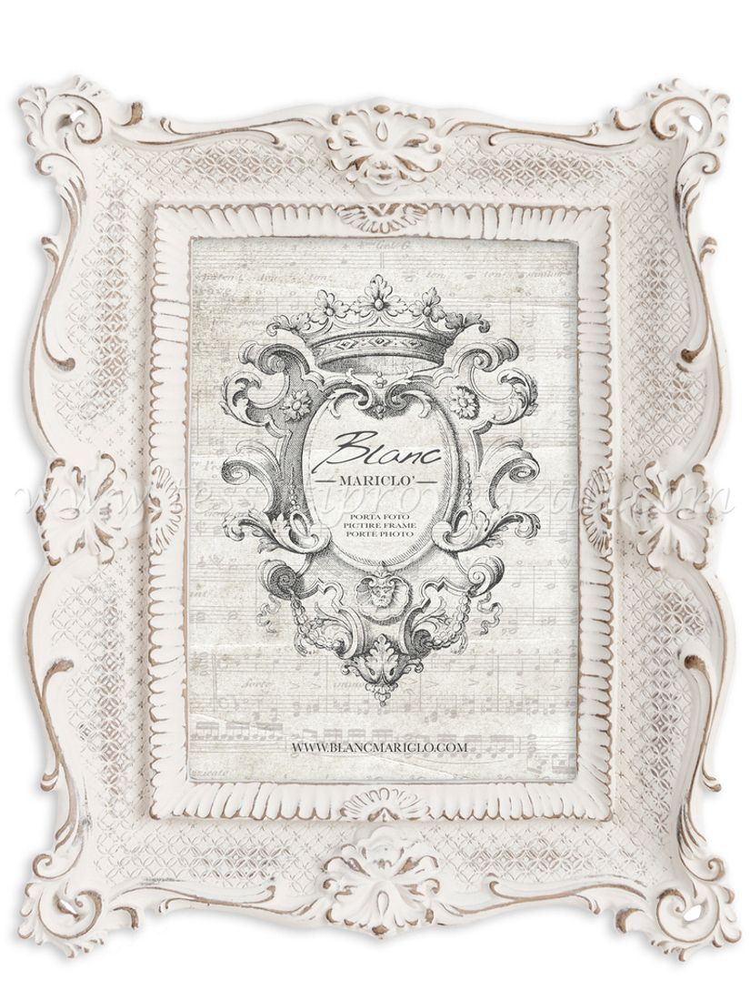 Blanc Mariclo cornice portafoto serie Sentimento shabby chic cm.21,5X27 h.