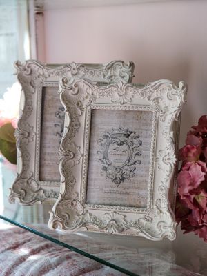 Blanc Mariclo cornice portafoto serie Sentimento shabby chic cm.19x22 h.