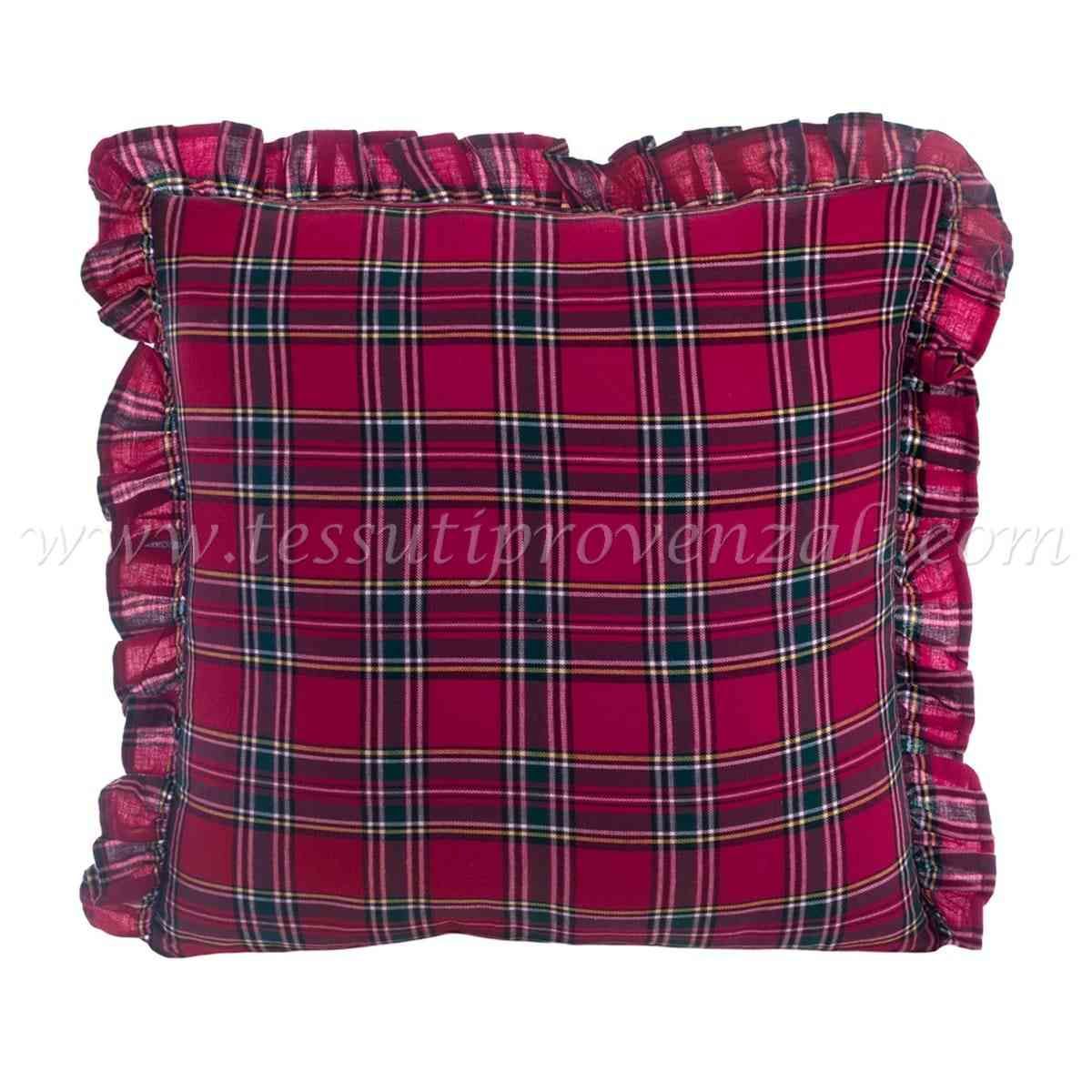 Blanc Mariclo cuscino 3 volant serie Magia Tartan cm. 45x45