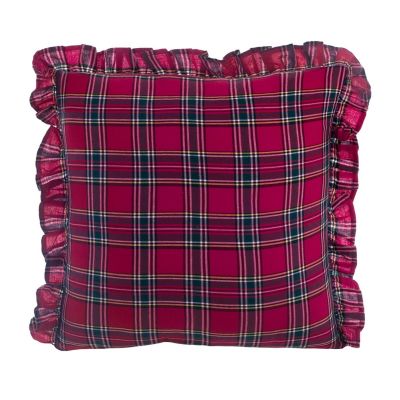 Blanc Mariclo cuscino 3 volant serie Magia Tartan cm. 45x45