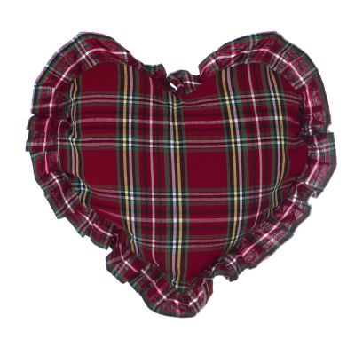 Blanc Mariclo cuscino a forma di cuore con volant serie Magia Tartan cm. 42x44