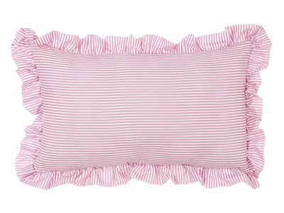 Blanc Mariclo cuscino a righe con volant serie Sogno Vichy colore rosa cm.30x50
