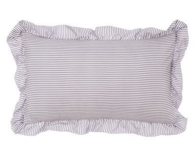 Blanc Mariclo cuscino a righe con volant serie Sogno Vichy colore beige cm.30x50