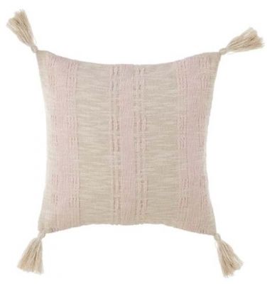 Blanc Mariclo cuscino con nappe serie Natural Soul cm.45x45 variante rosa