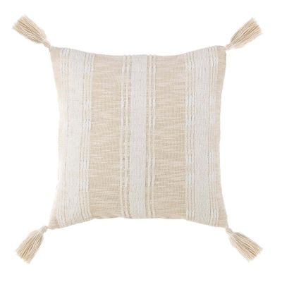 Blanc Mariclo cuscino con nappe serie Natural Soul cm.45x45 variante bianco