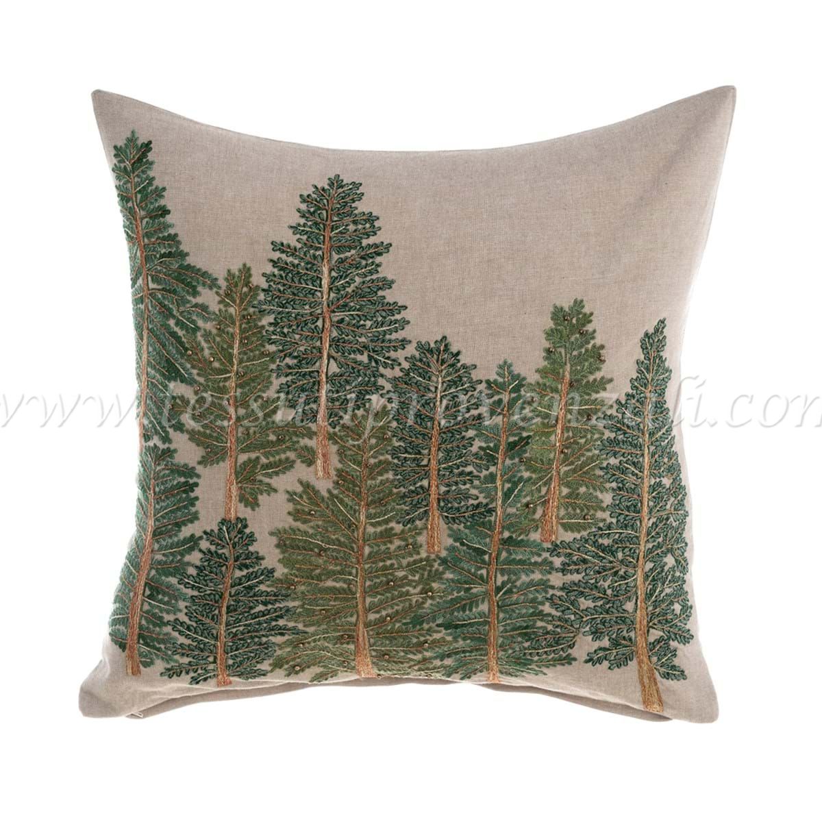 Blanc Mariclo cuscino con ricamo e perline serie Gran Paradiso cm.50x50