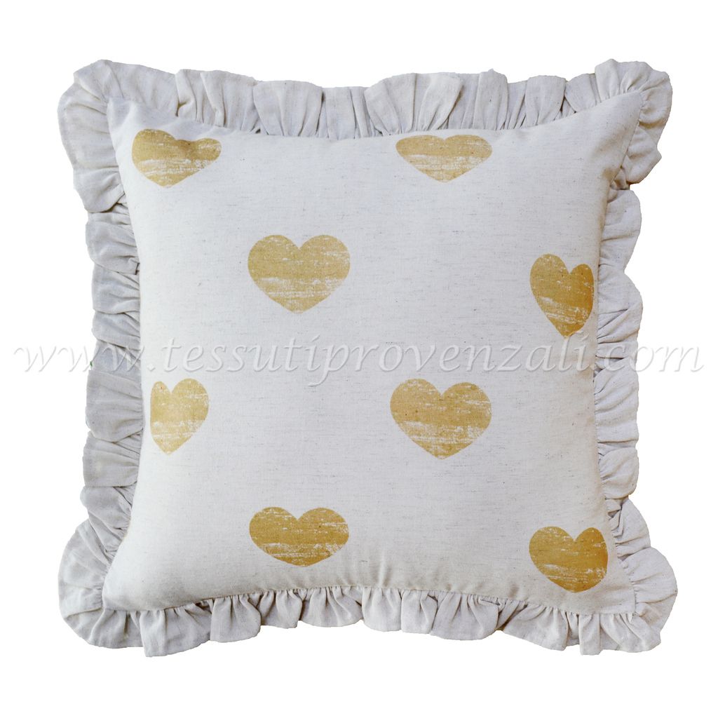 Blanc Mariclo cuscino con volant serie Cuori Elite cm. 45x45
