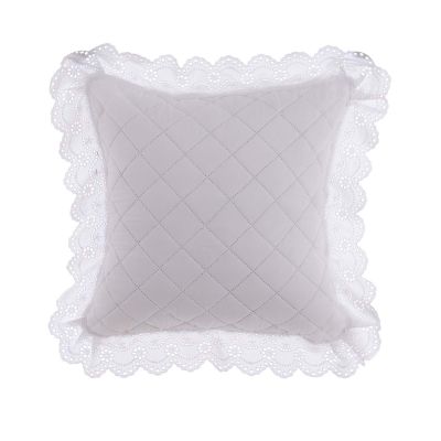 Blanc Mariclo cuscino con volant serie Estate di Sangallo cm. 45x45 colore bianco